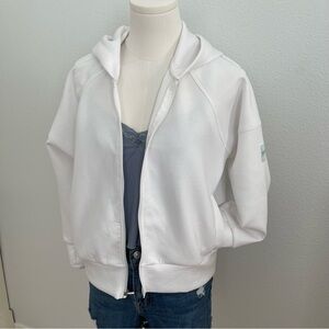 NWT Abercrombie Kids YPB White Zip-Up Hoodie Girl's 15/16 Super Soft w/Pockets